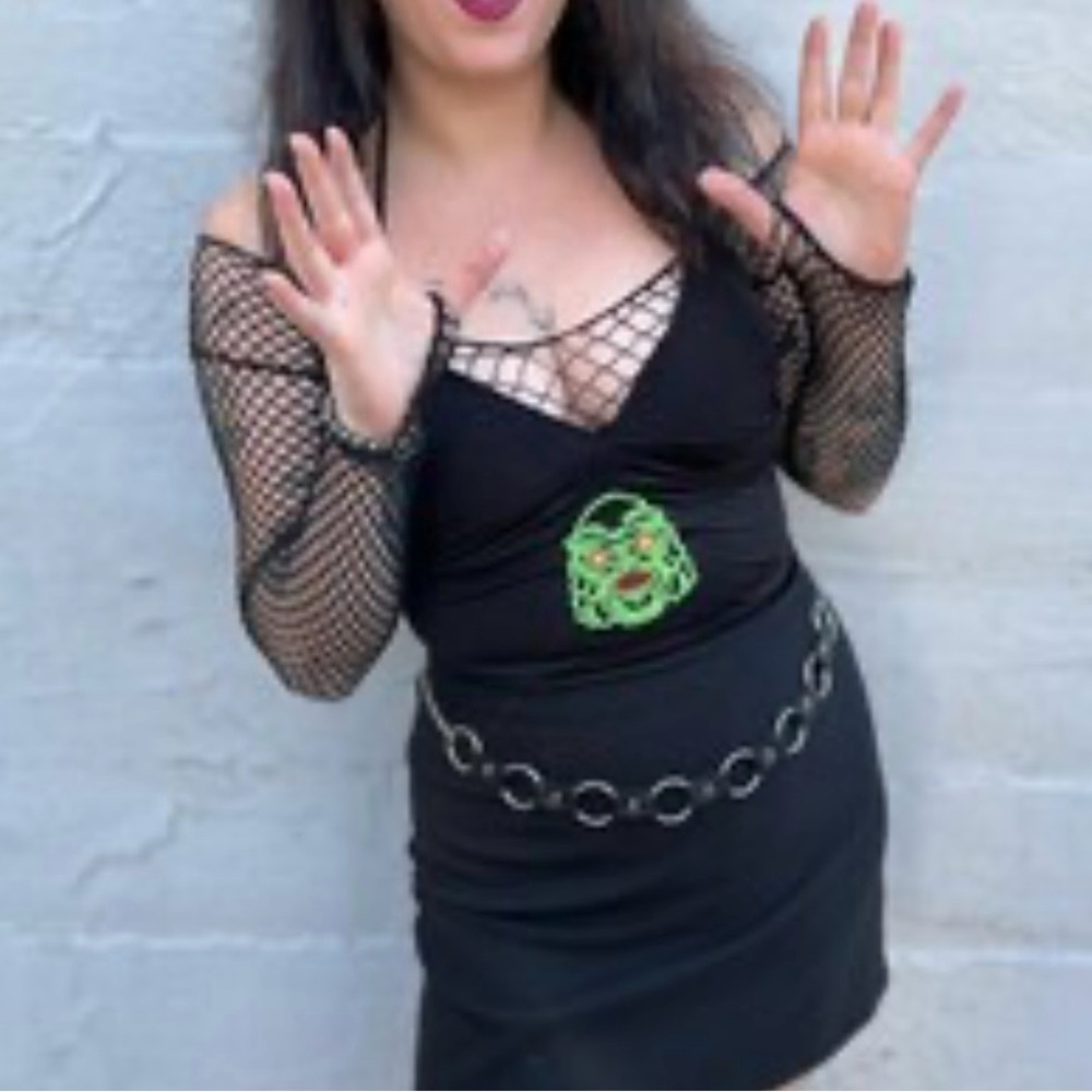 Creature from the black lagoon embroidered halter top